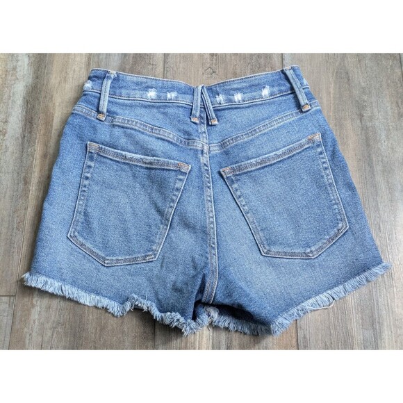 Good American Bombshell Exposed Button Fly High Rise Distressed Denim 0 25 - Picture 4 of 6